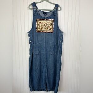 VTG ABC’s Teacher Denim Jumper Dress TY Original Wear Women’s Size 16W Cotton